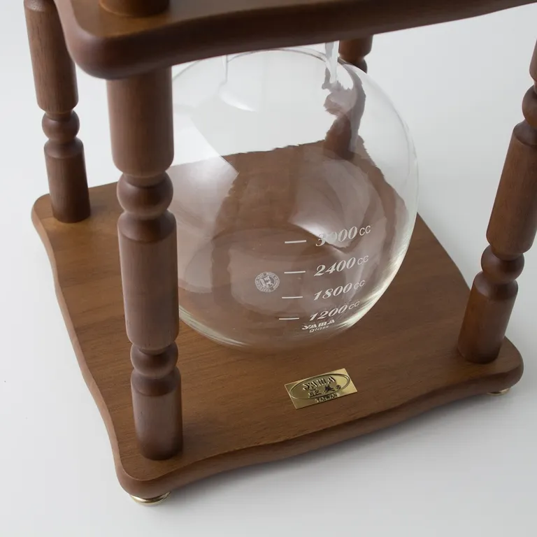 Yama Glass 25 Cup Cold Drip Maker Curved Brown Wood Frame -2088