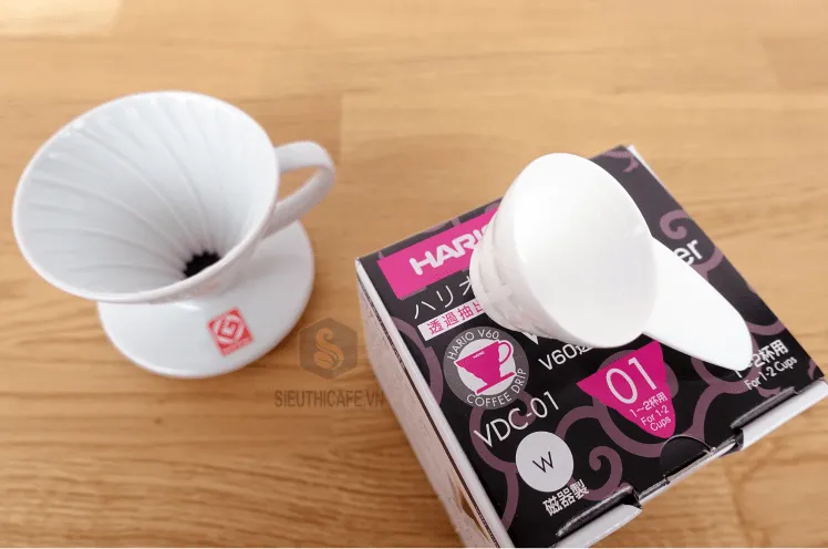 Hario - Phễu pha cà phê Dripper Hario V60 (Trắng) VDC-01W - Japan-2827