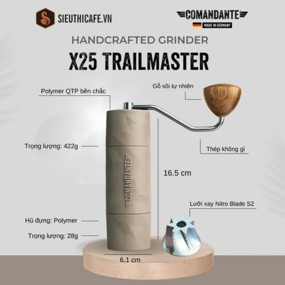 Comandante grinder X25 Trailmaster